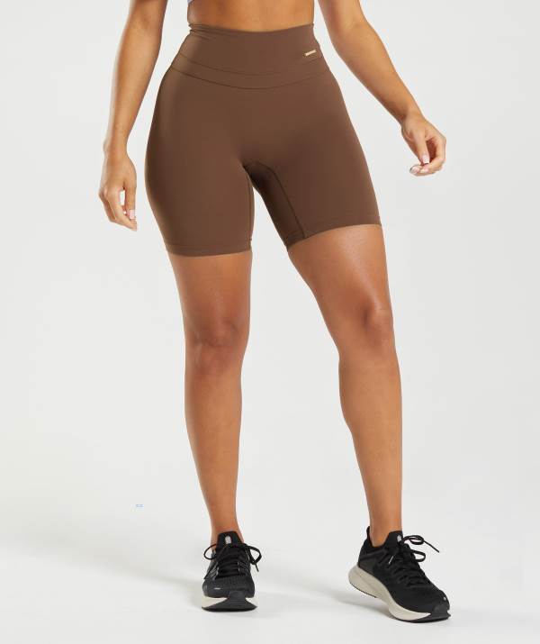 Damske Šortky Gymshark Whitney Cycling Hnede | XS4910852